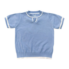 Baxter Blue Cotton Knit Shirt - Petite Maison Kids