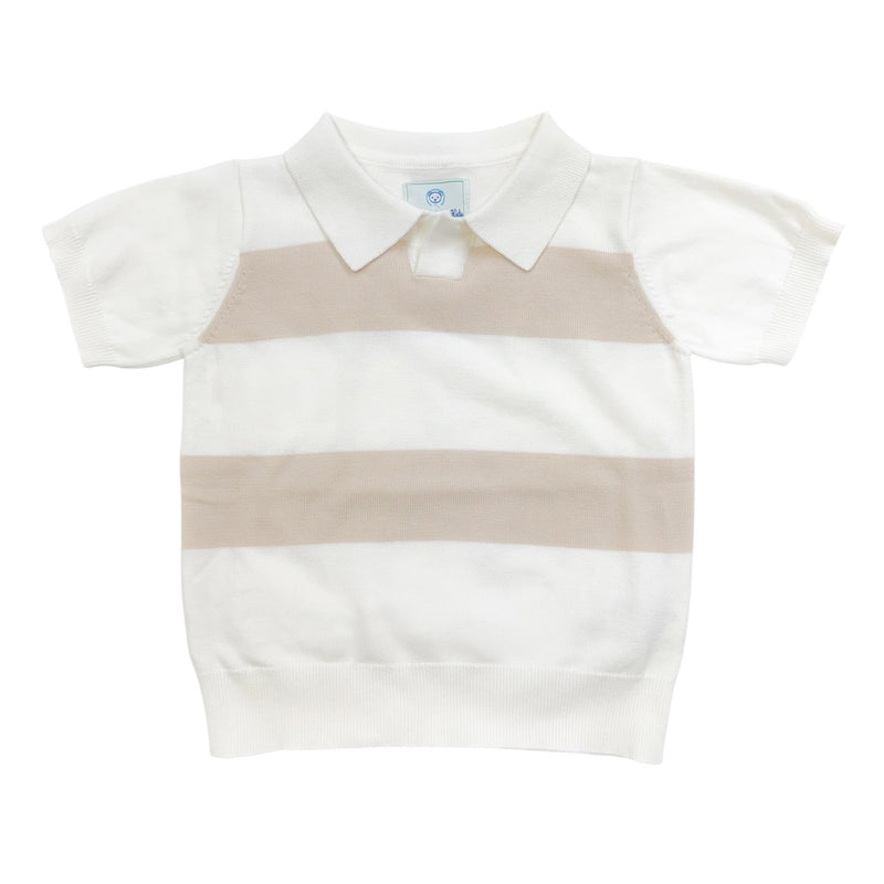 Bennet White And Beige Cotton Knit Shirt