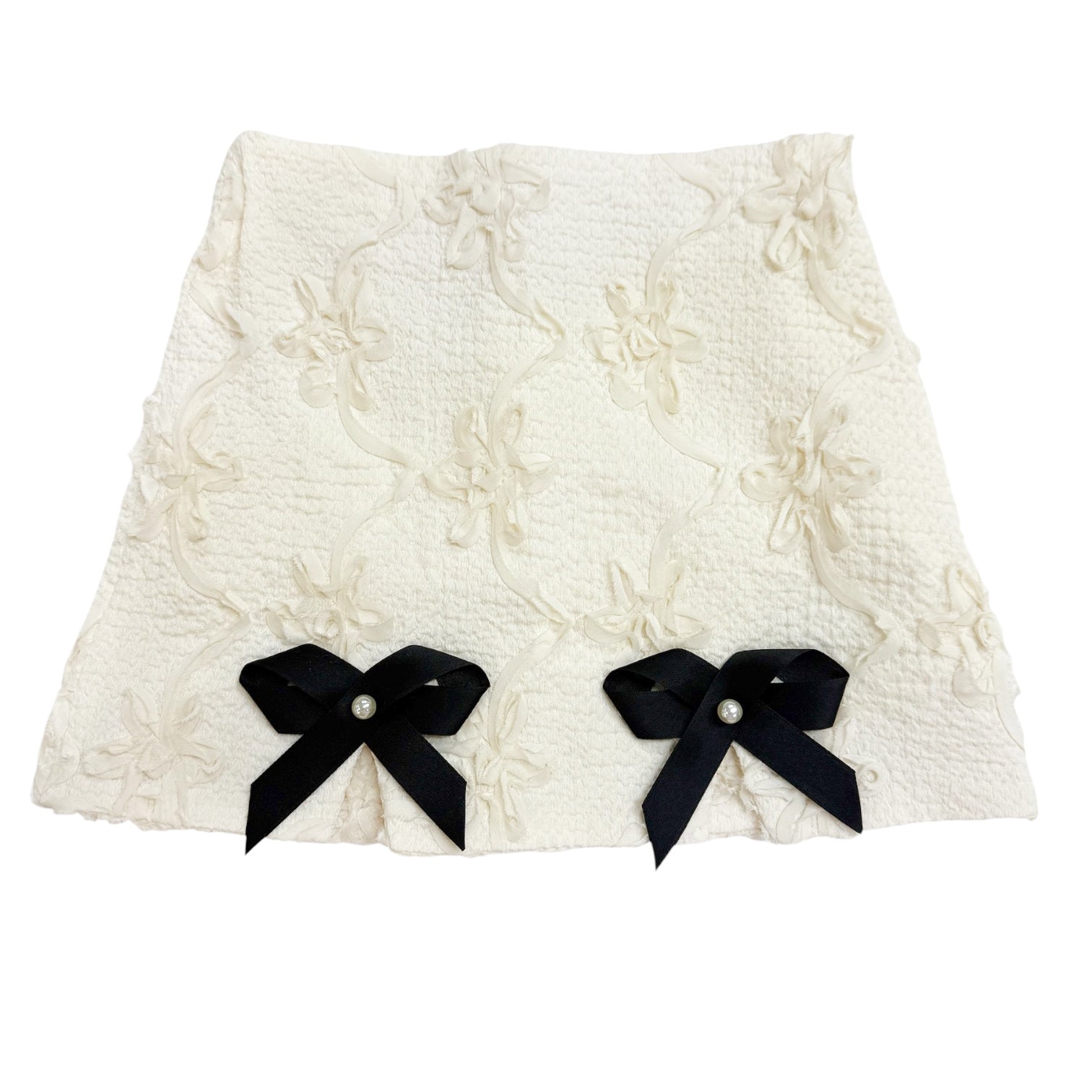 Ava Ivory Flower Bow Skirt