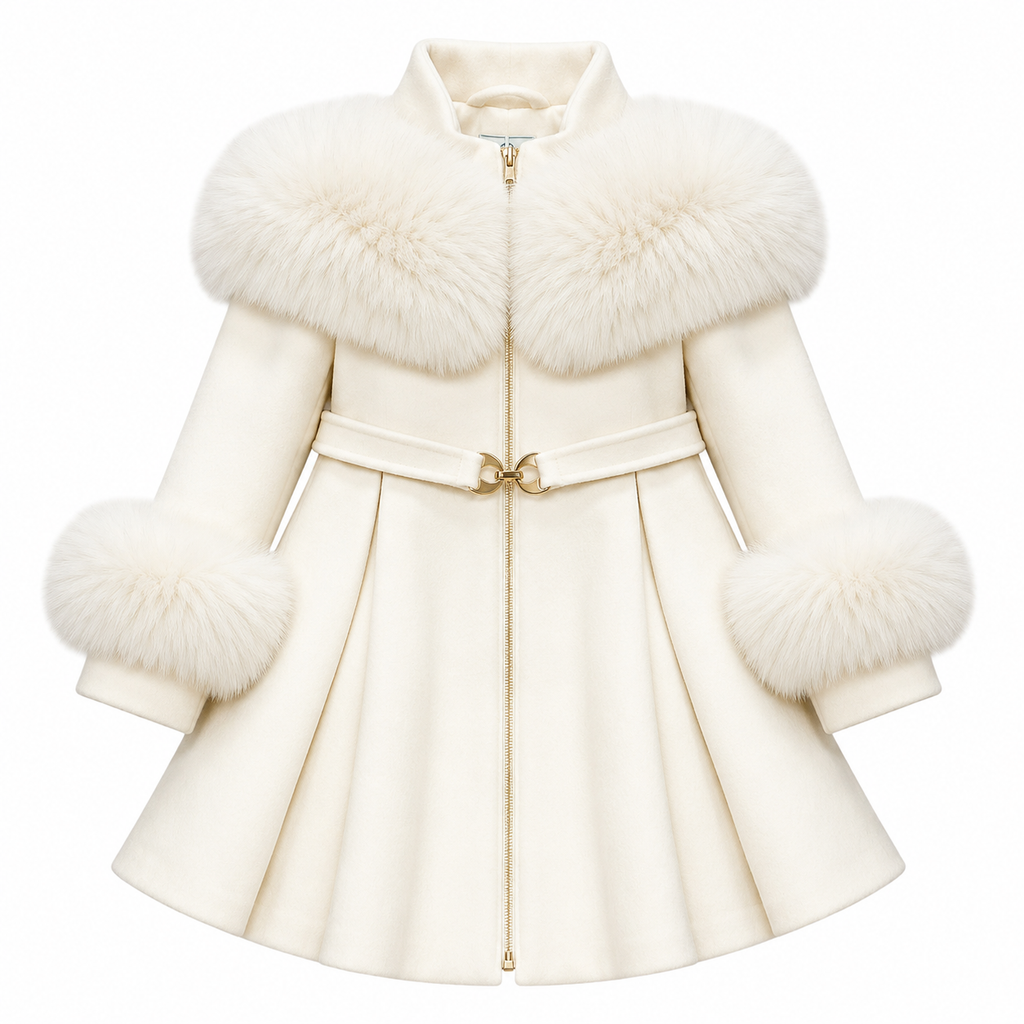 Klara Ivory Wool Fur Coat