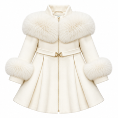 Klara Ivory Wool Fur Coat