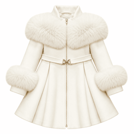 Klara Ivory Wool Fur Coat