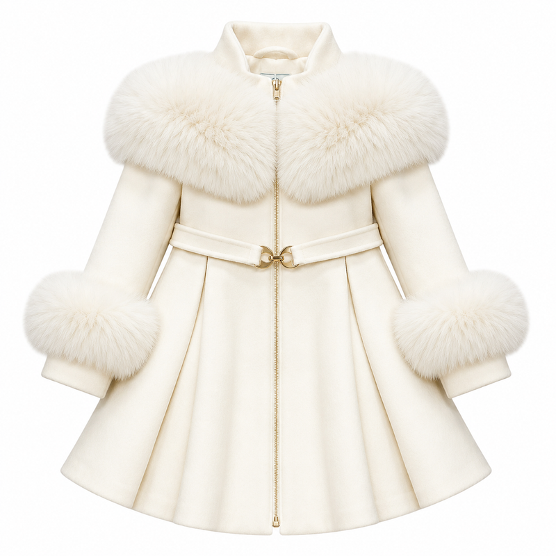 Klara Ivory Wool Fur Coat