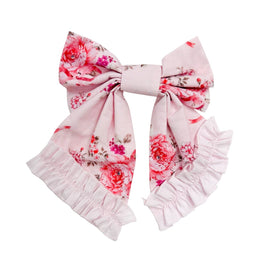 Amelia Pink Flower Print Hair Bow