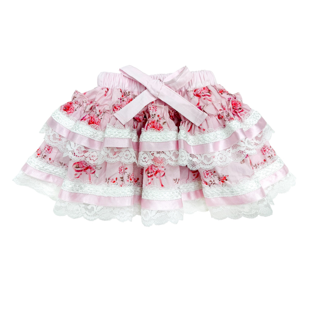 Amelia Pink Flower Print Skirt