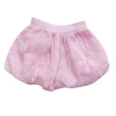 Pink Butterfly Bubble Linen Shorts