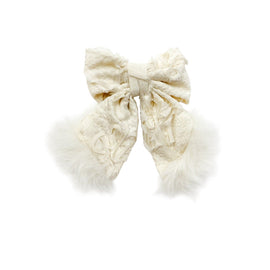 Ava Ivory Flower Hair Bow