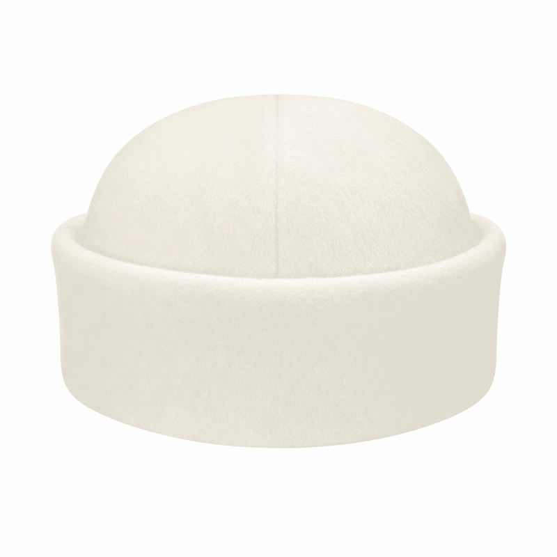 Klara Ivory Wool Girls' Boater Hat
