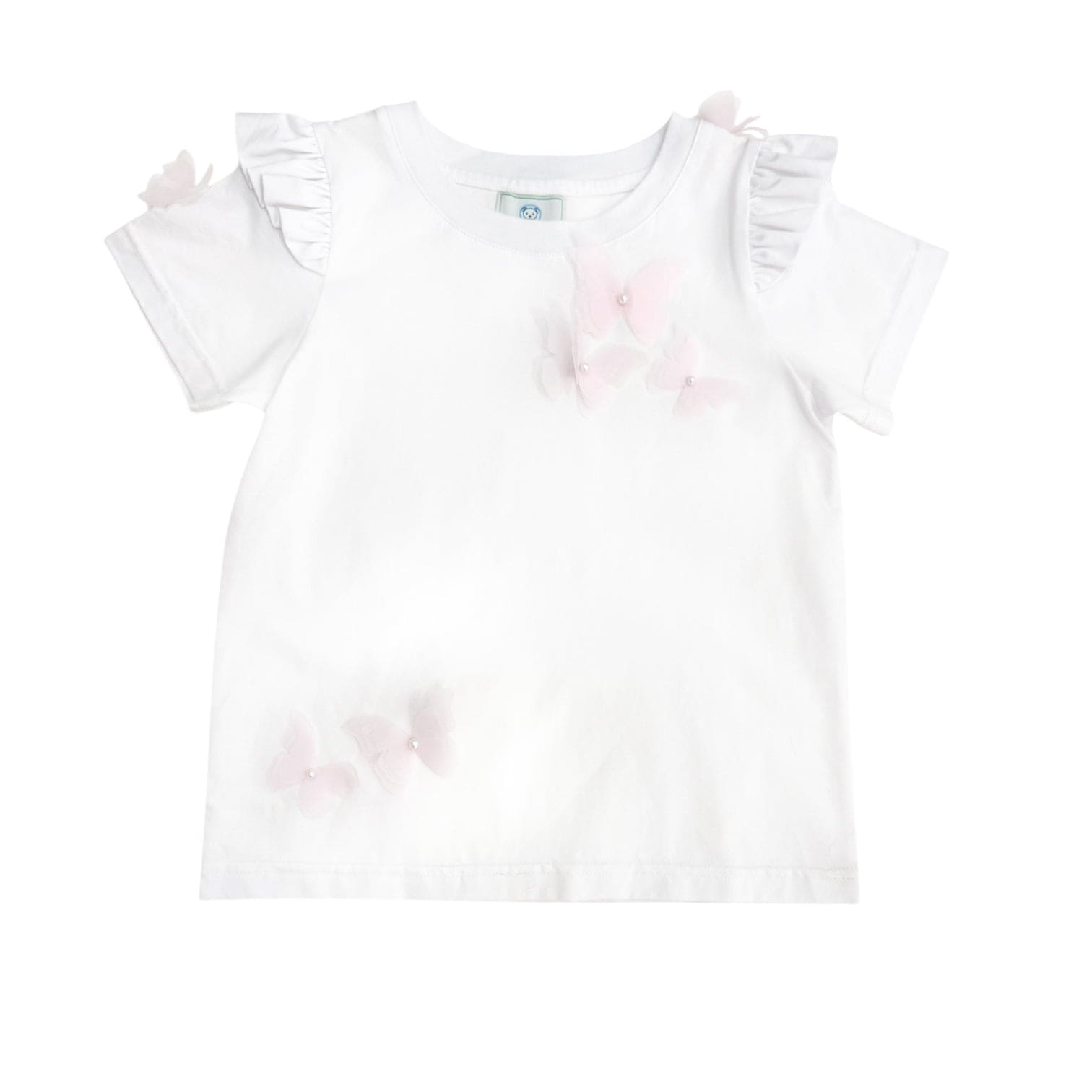 White Butterfly Pima Cotton T-Shirt