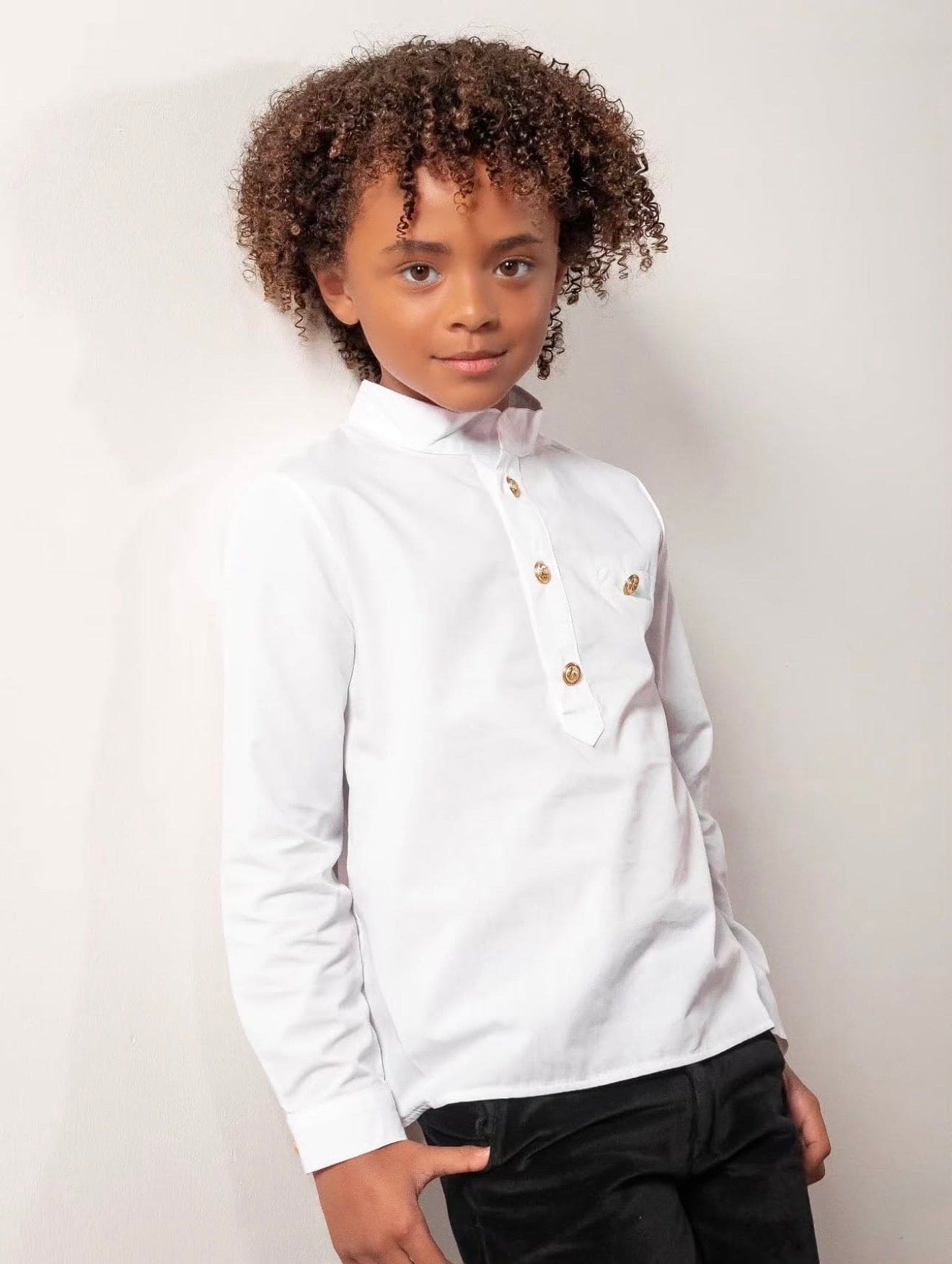 Charlie White Mandarin Collar Shirt