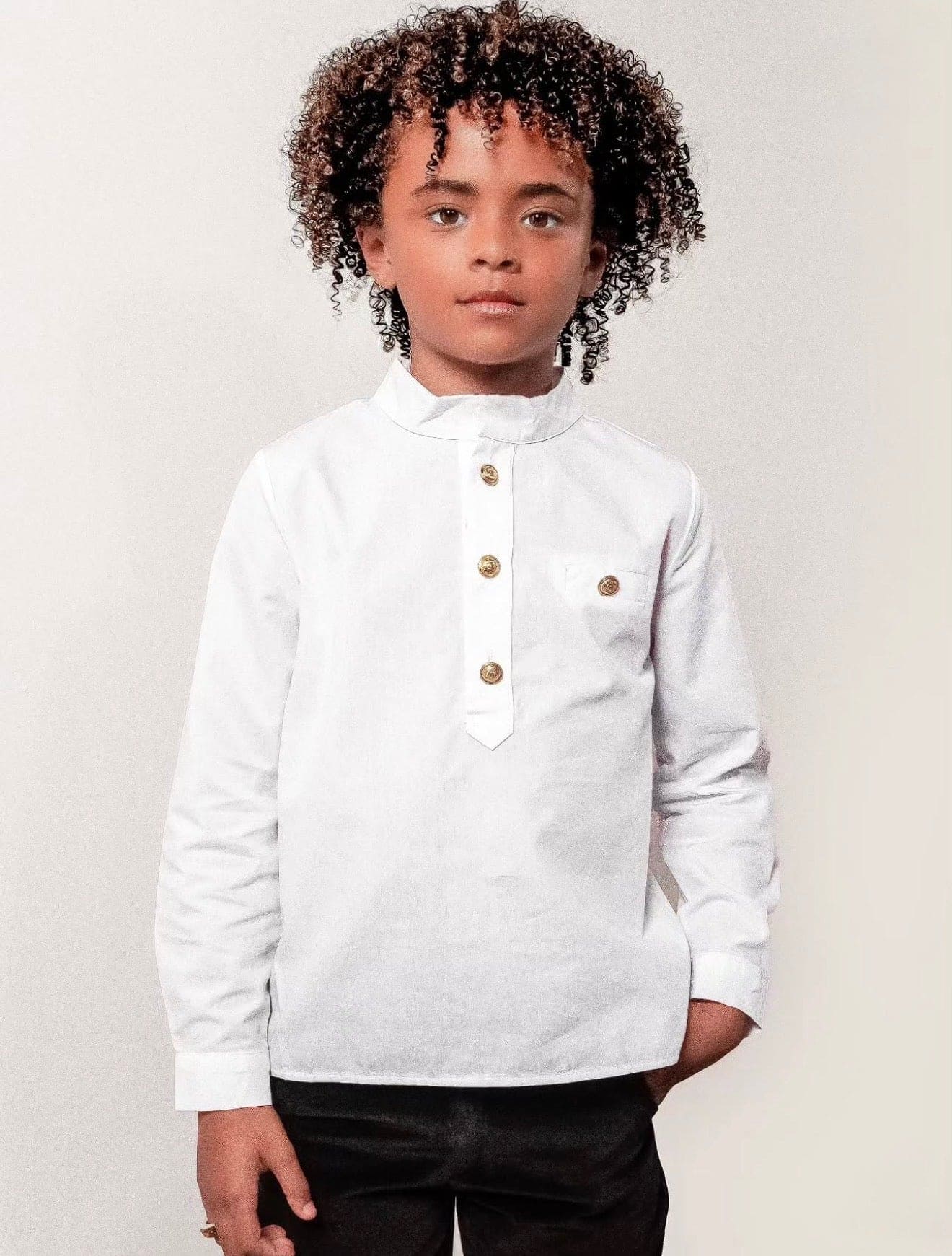 Charlie White Mandarin Collar Shirt