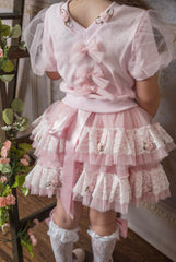 Harlow Pink Embroidered Tulle Skirt - Petite Maison Kids
