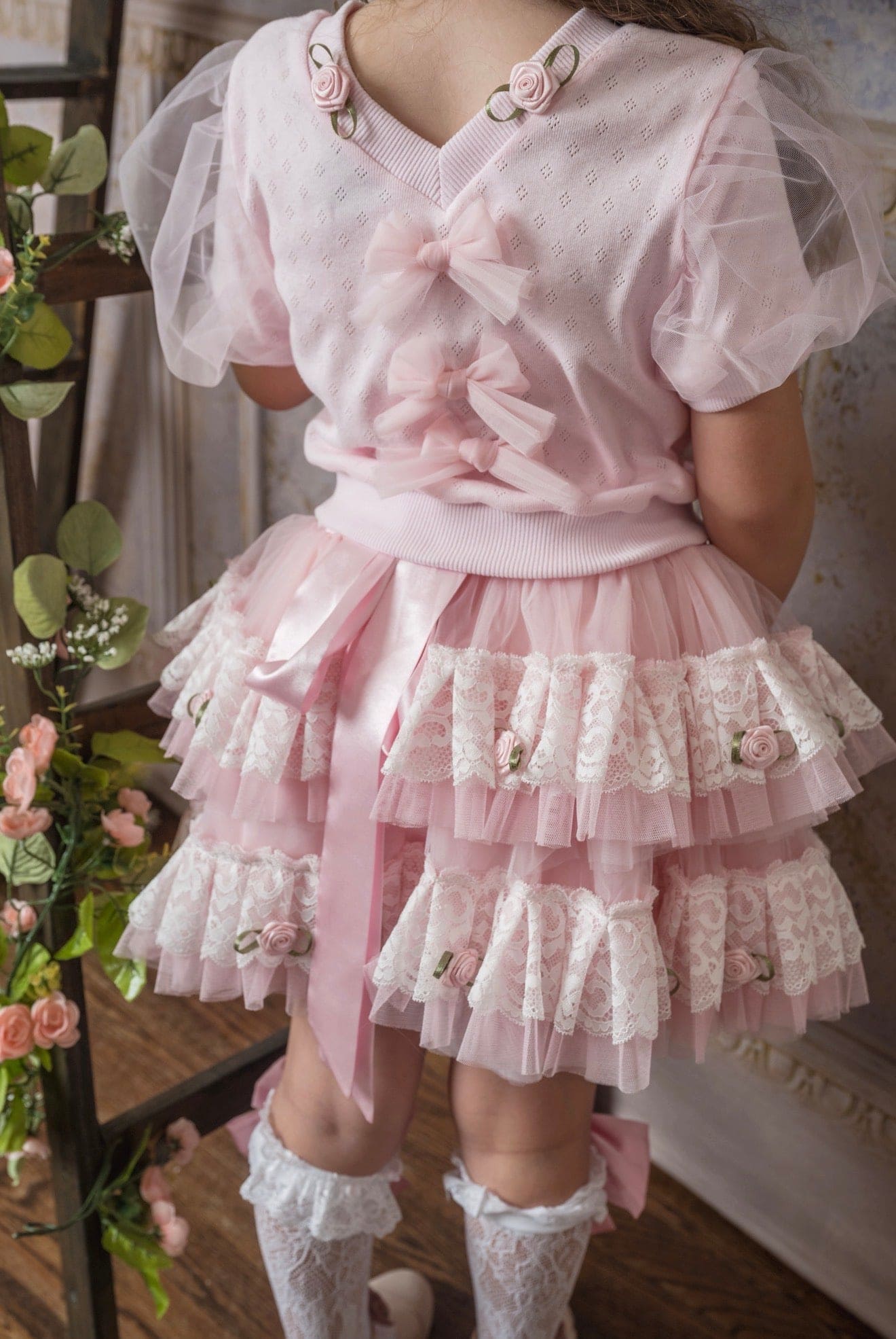 Harlow Pink Embroidered Tulle Skirt - Petite Maison Kids