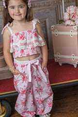 Amelia Pink Flower Print Pants