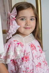 Amelia Pink Flower Print Short Sleeve Top