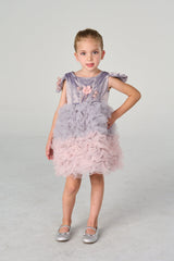 Mia Grey and Pink Ombré Cupcake Tulle Dress - Petite Maison Kids