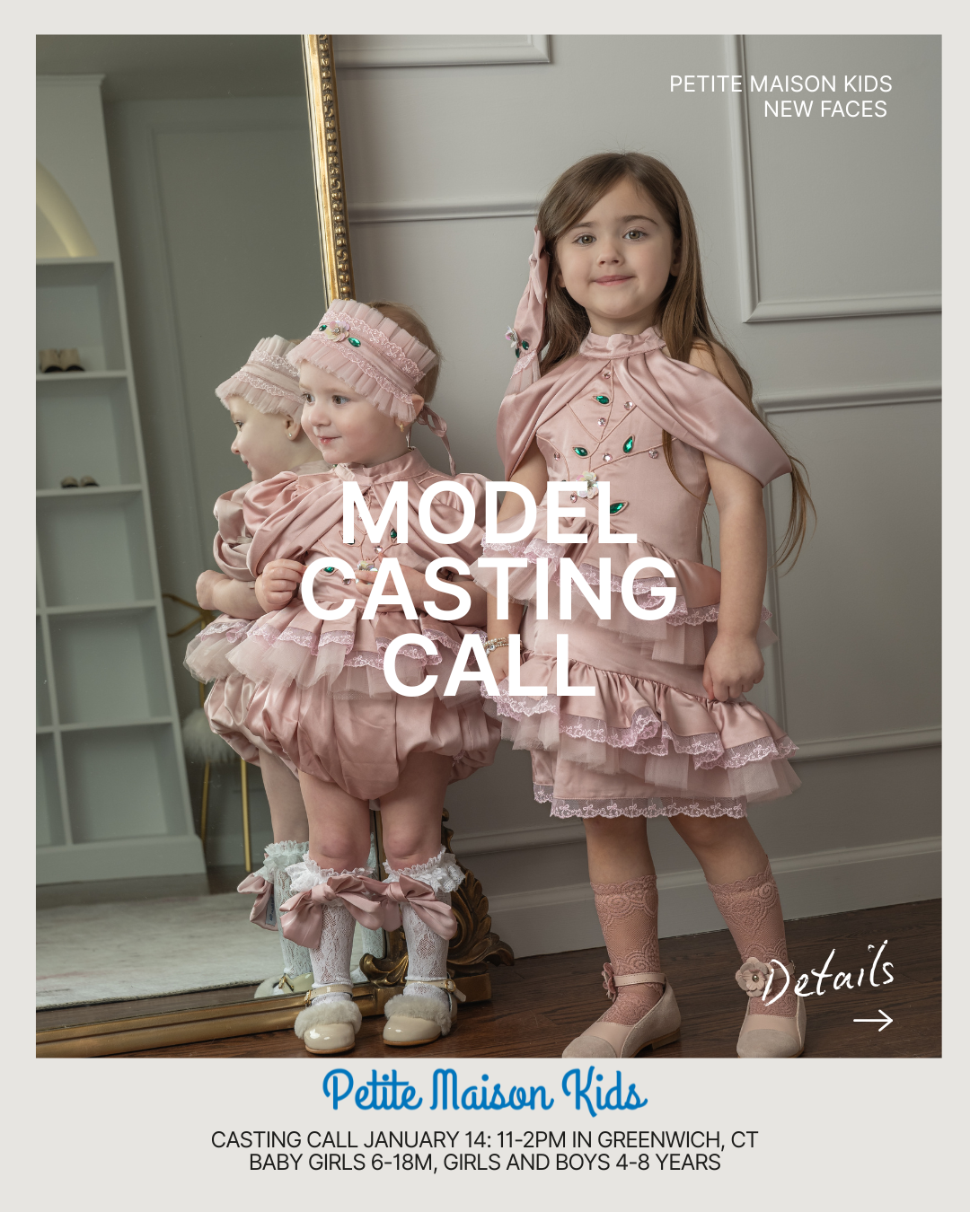 Girls in matching outfits - Model Casting Call Petite Maison Kids