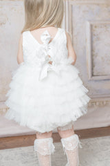 Poppy White Quilted Romper