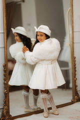 Klara Ivory Wool Fur Coat