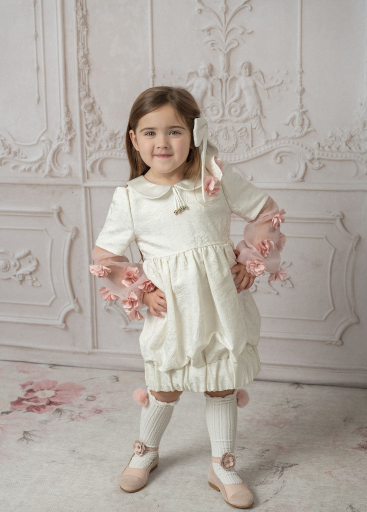 Cherry Blossom Square Neck Pink Shirt Dress main image 1