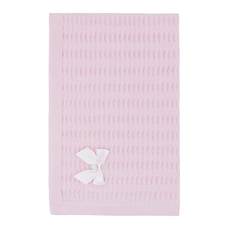 Pink Knitted Cotton Baby Blanket