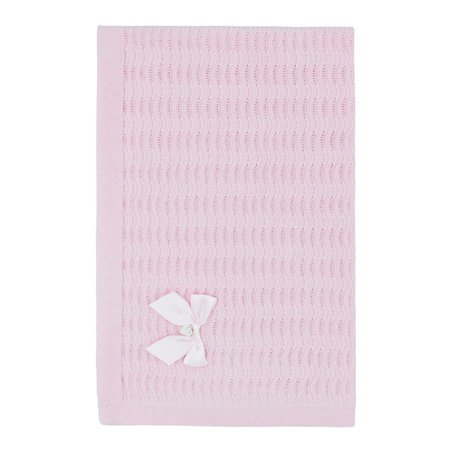 Pink Knitted Cotton Baby Blanket