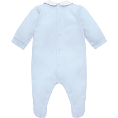 Lionel Boys Blue Babygrow with Teddy Embroidery & Hat