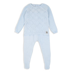 Celeste Knitted Diamond  Print Cotton Baby Set