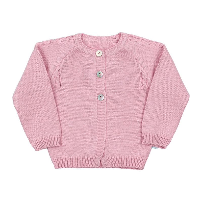 Baby Pink Cotton Knit Cardigan