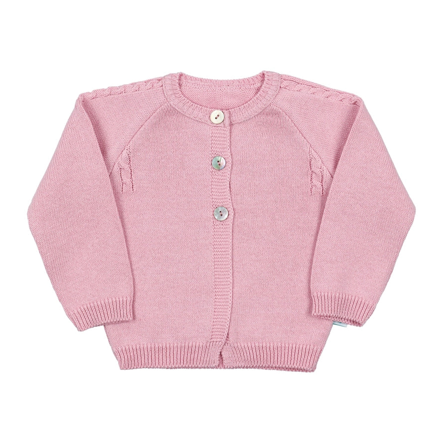 Baby Pink Cotton Knit Cardigan