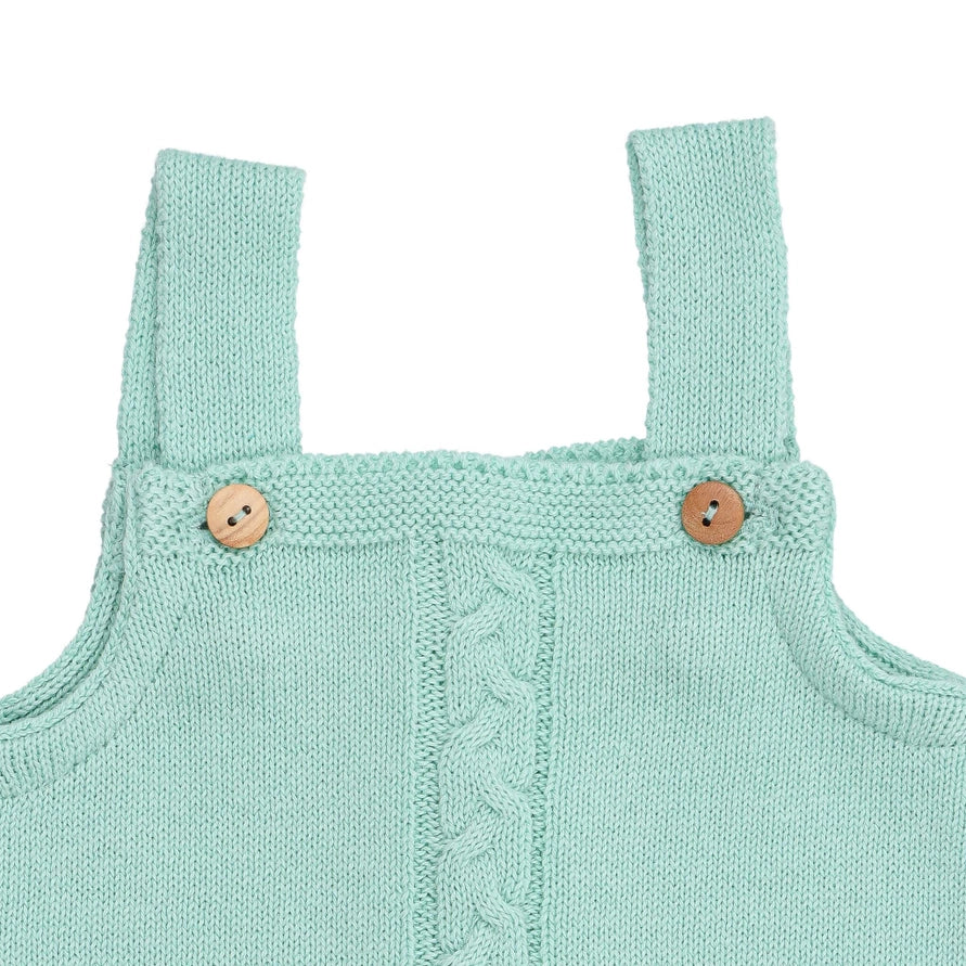 Mint Green Braid Knit Romper