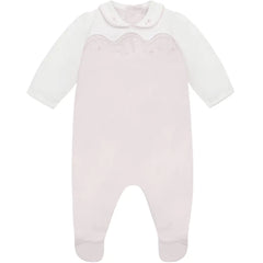 Leah Baby Girls Pink & White Cotton Babygrow