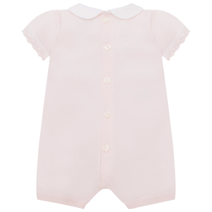Layla Baby Girls Pink Knit Romper