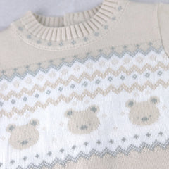 Kristian Boys Stone Teddy Knit All in One & Hat Set