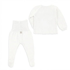 White Openwork Point Cotton Set with Embossed Teddy Bears