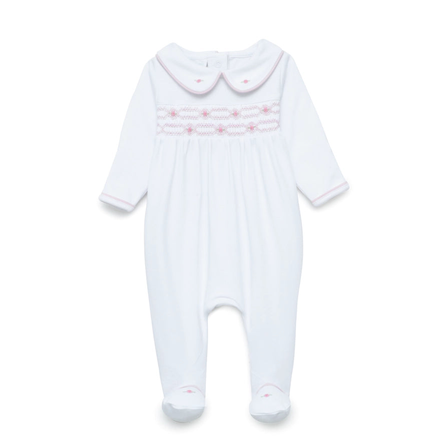 Poppy Smocked Footie — Pima Cotton Baby Girl Footie