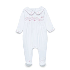 Poppy Smocked Footie — Pima Cotton Baby Girl Footie