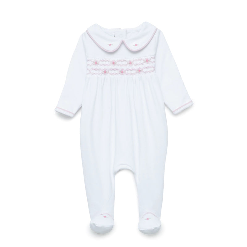 Poppy Smocked Footie — Pima Cotton Baby Girl Footie