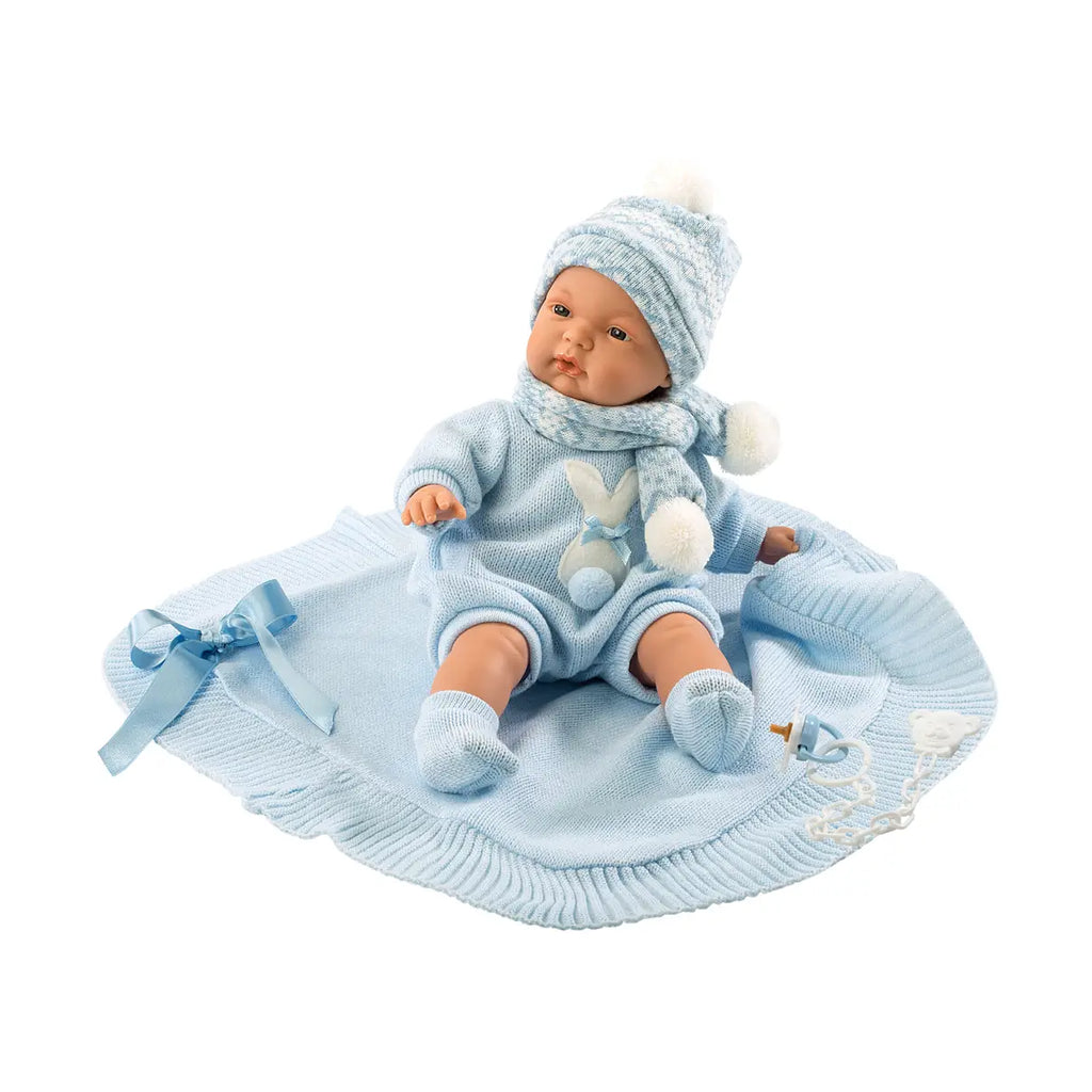 Soft Body Crying Baby Doll Mateo with Blanket — 15 in Interactive Boy Doll