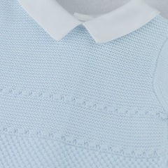 Kaleb Boys Blue Knitted All in One & Hat Set