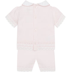 Judith Pink Girls Knit Top and Shorts Set