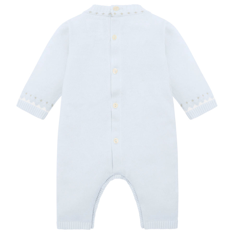 Kristian Boys Blue Teddy Knit All in One & Hat Set