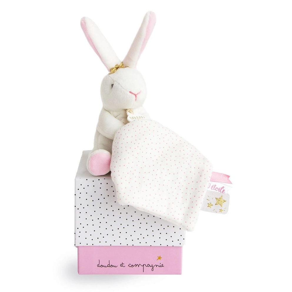 Pearl Bunny Plush Stuffed Animal with Doudou Baby Blanket