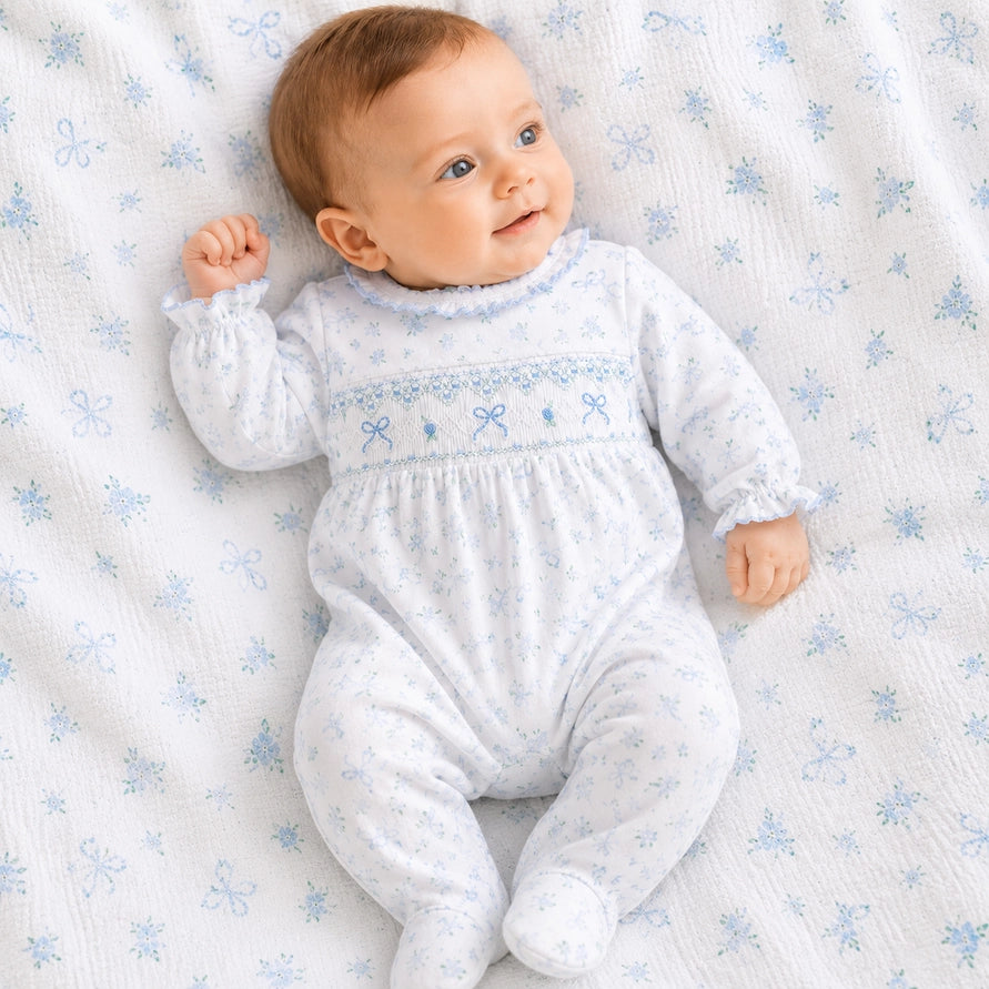Eloise's Classics Smocked Footie — Pima Cotton Baby Footie