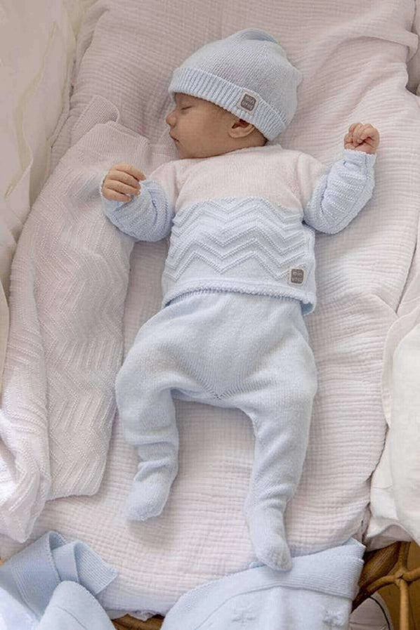 Alfa White and Baby Blue Cotton Set