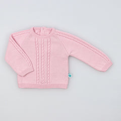 Light Pink Cotton Knit Sweater and Pants Set