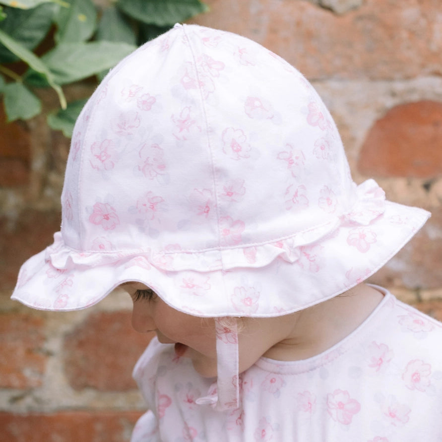 Jolene Baby Girls Pink Floral Print Sun Hat