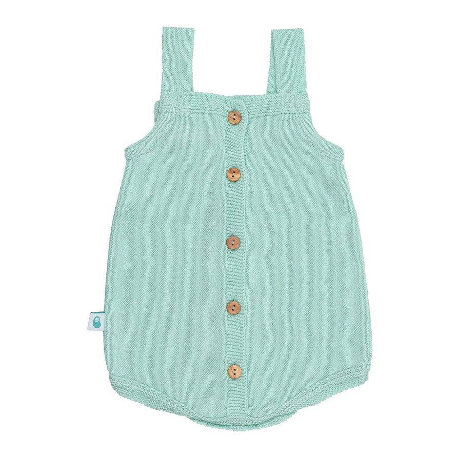 Mint Green Braid Knit Romper