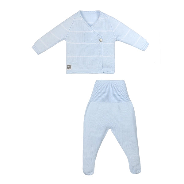 Celeste Striped Cotton Knit Baby Boy Set