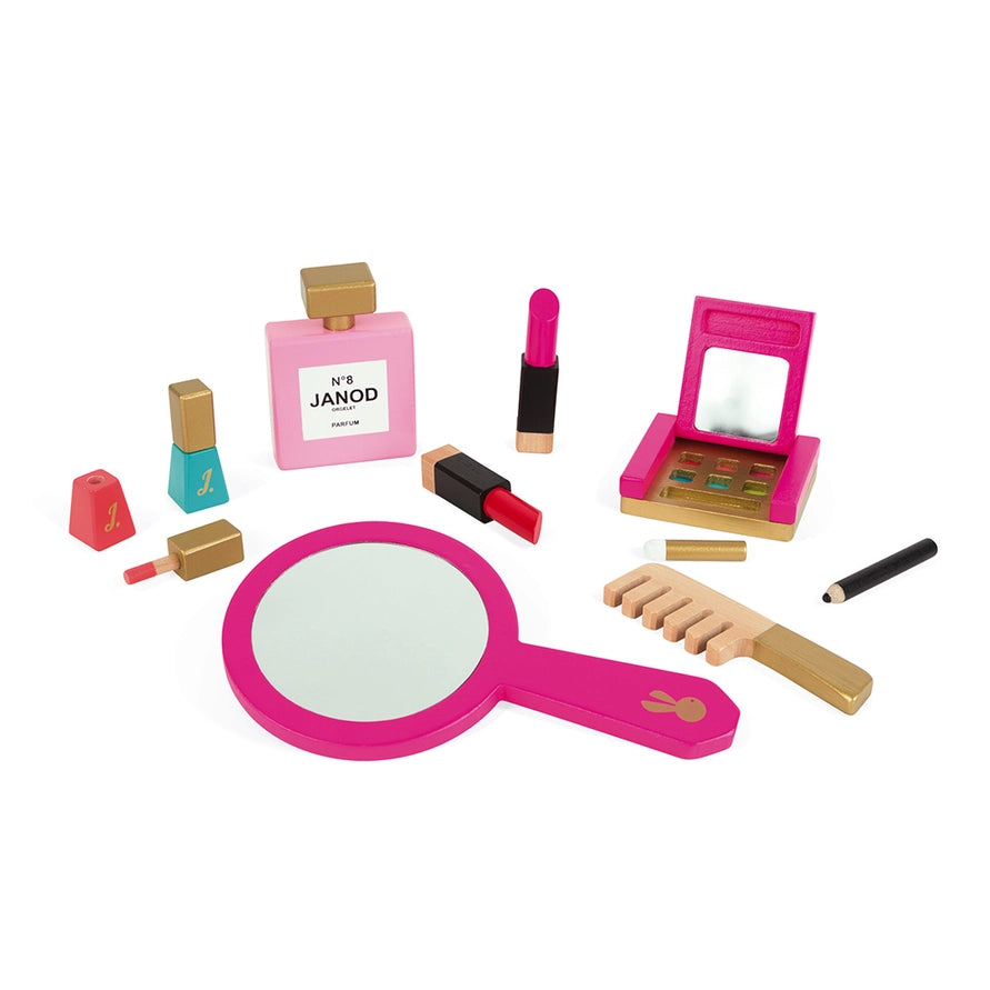 Little Miss Vanity Case – 9-Piece Wooden Makeup Toy Set by Janod